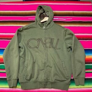 VTG O'Neill Hoodie Men's‎ XXL Green Full Zip Up Sweater Skater Surf Y2K 00s